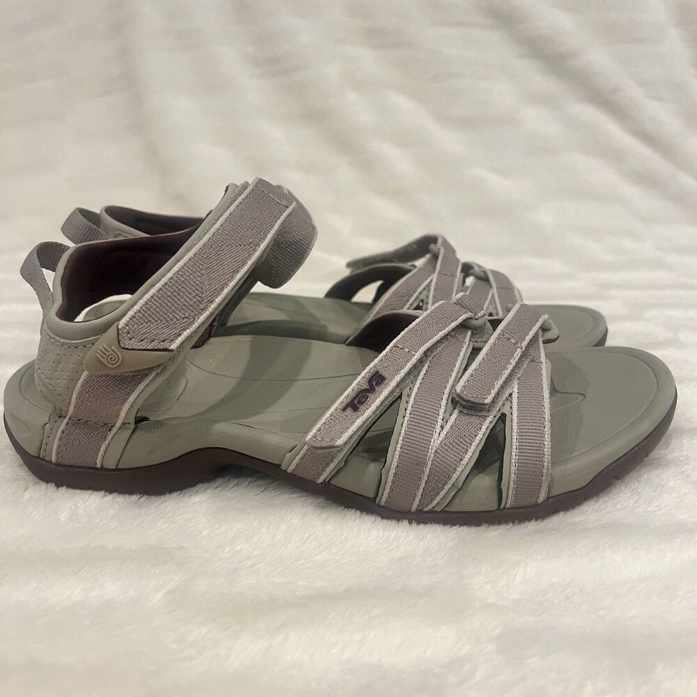 Teva Tirra Women Strappy Athletic Hiking Sandals Grey Lavender Sport Shoes